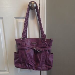 Rosetti Plum Shoulder Bag with Braided Straps